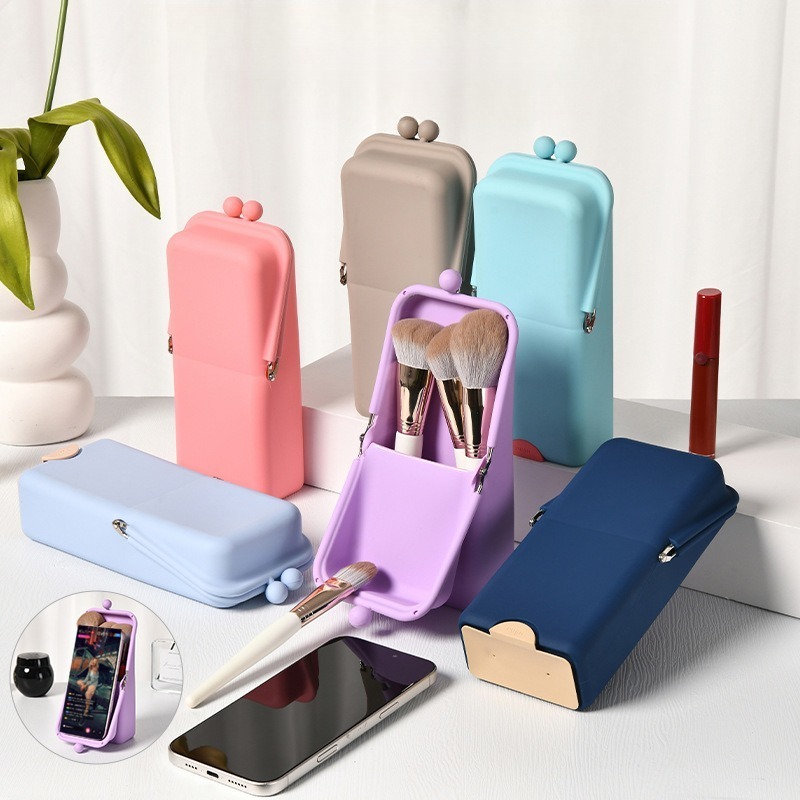 Beauty Preservation Makeup Bag - 1 個シリコーン化粧ブラシ収納袋化粧品ツール旅行防水化粧シリコーンオーガナイザーポータブルトイレタリー収納ボックス
