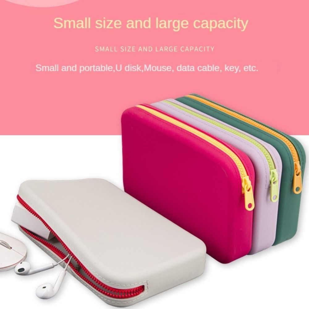 Beauty Preservation Makeup Bag - 小さな四角いシリコン化粧品収納バッグ,大容量,化粧ブラシホルダー,ポータブル,防水,オーガナイザー,旅行