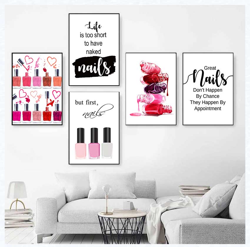 Makeup Is Beauty Quotes - アートポスターとプリント、ネイルテックアーティストへのギフト、ファッション写真、キャンバス絵画、美容装飾、サロンの引用句、メイクアップウォール