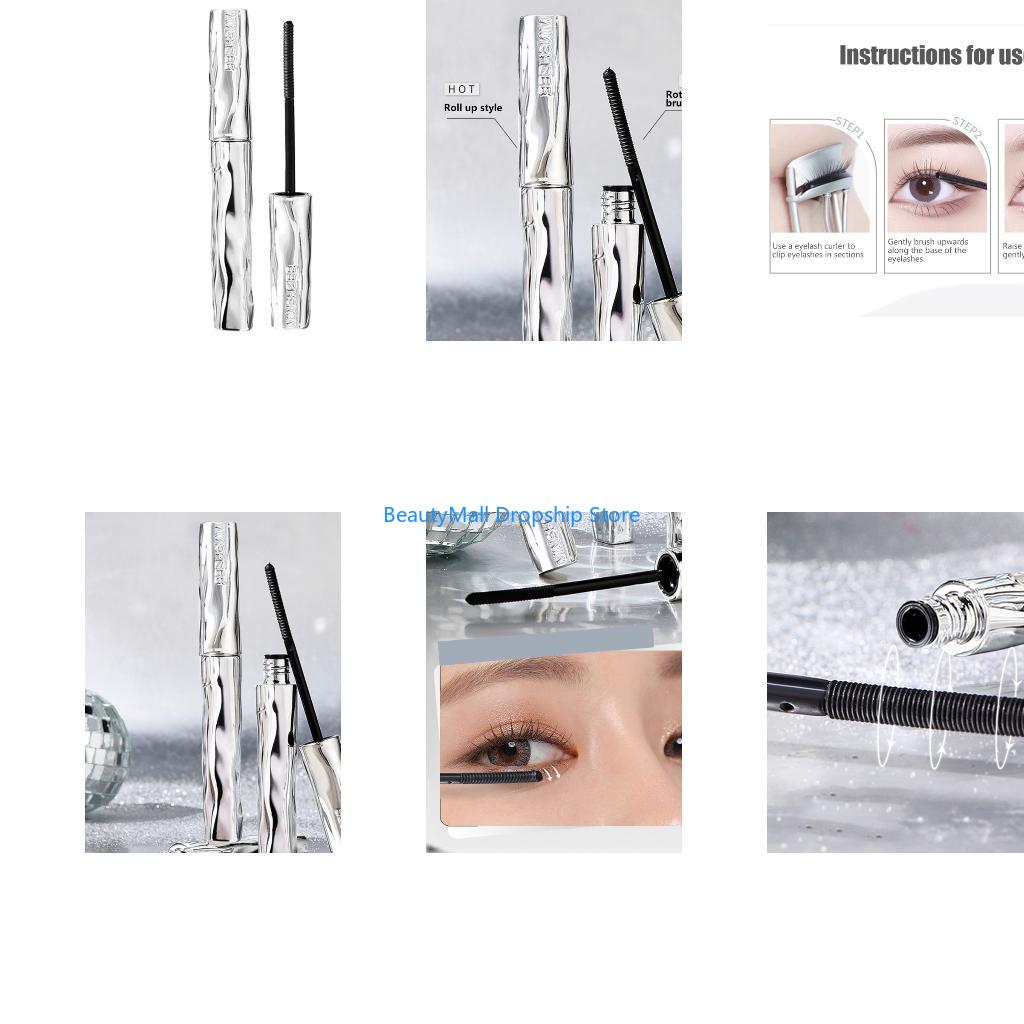 Waterproof Mascara Wand - 40JD アイアンワンドマスカラ、メタルマスカラワンド、カーリングメタルロッドマスカラブラック、防水自然な長さのスレンダービルディング