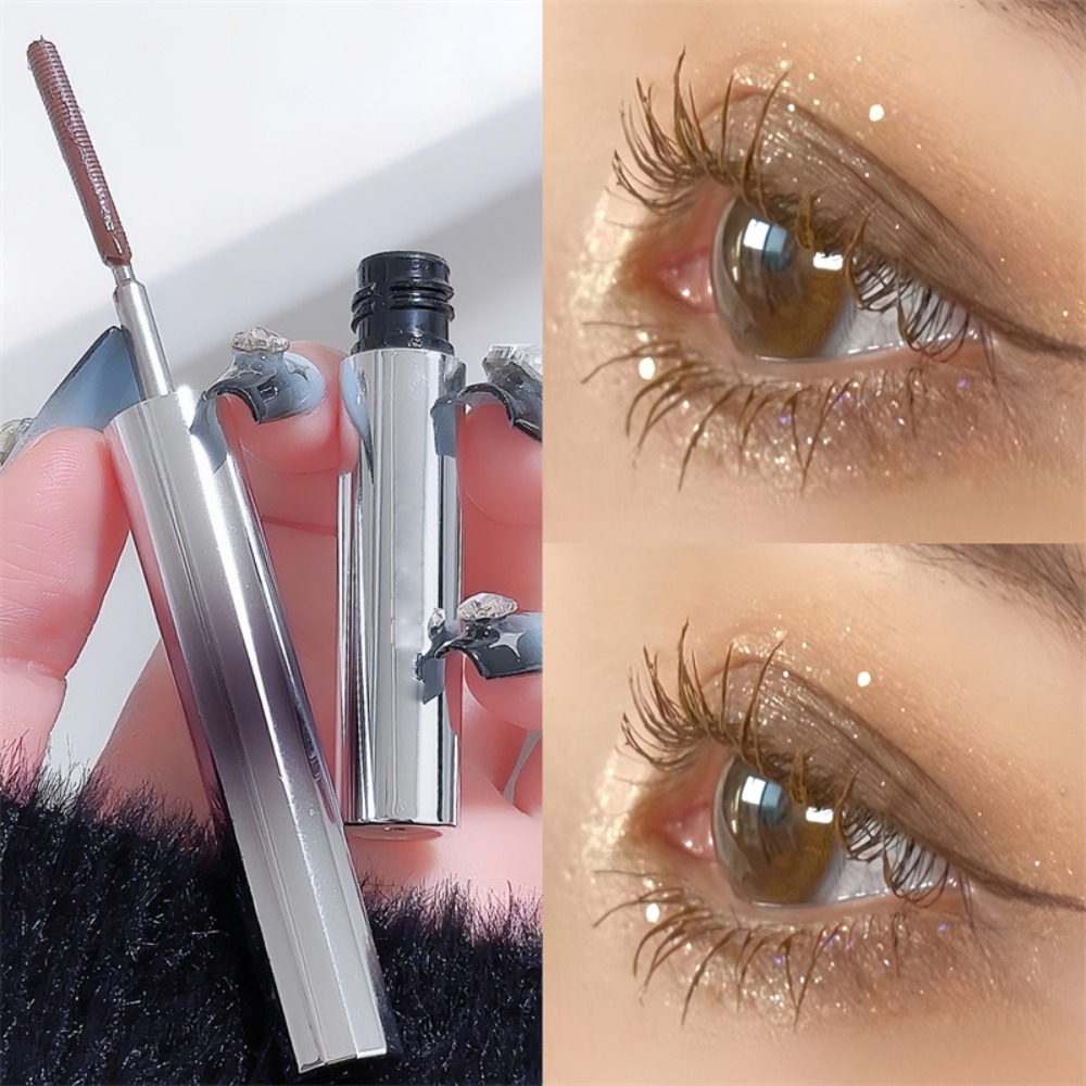 Waterproof Mascara Wand - ホットブラックアイアンワンドマスカラブラシレス防水メタルワンドマスカラ洗える長持ちマスカラまつげエクステ