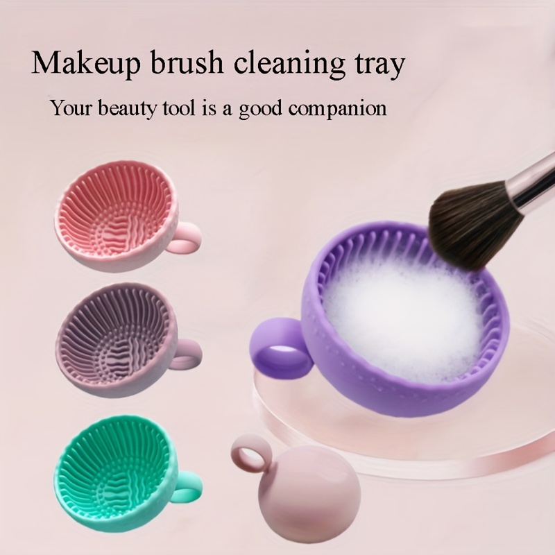 Beauty Makeup Box - フェイシャルメイクアップボウルシリコーンパウダーパフクリーニングボウルメイクブラシボウル洗浄ソフトマット美容ツールスクラバーボックスクリーニングツール