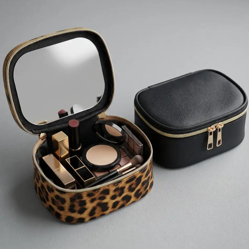 Beauty Preservation Makeup Bag - 2026年新作 ミラー付きメイクアップバッグ 防水小型化粧品オーガナイザー 女性用 ポータブルトイレタリーバッグ 化粧品収納バッグ