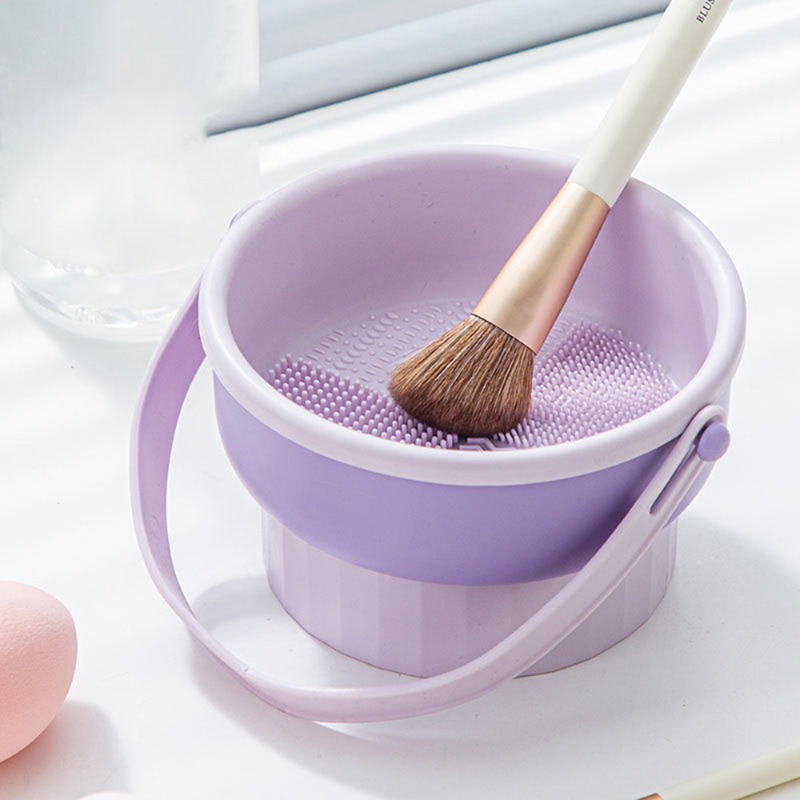 Beauty Makeup Egg - シリコン製メイクブラシ洗浄ボール、乾燥機付きビューティーエッグツール – パウダーパフとブラシ用の収納セット