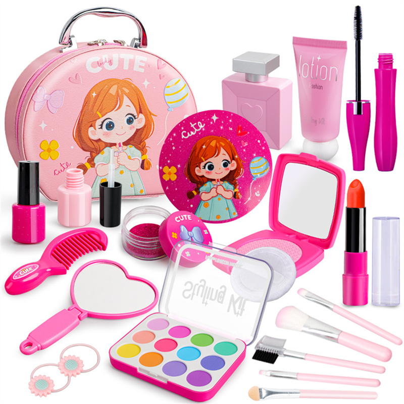Beauty Makeup Games Free - ピンクシミュレーションガールビューティープレイゲーム化粧品バッグおもちゃセット教育メイクネイルペイント口紅のおもちゃ子供のためのガールギフト