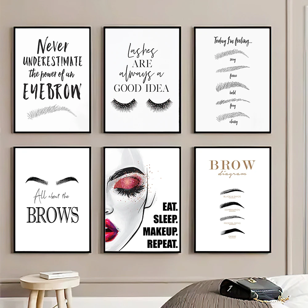 Makeup Is Beauty Quotes - アートポスター,美容院の装飾,女の子の寝室の写真