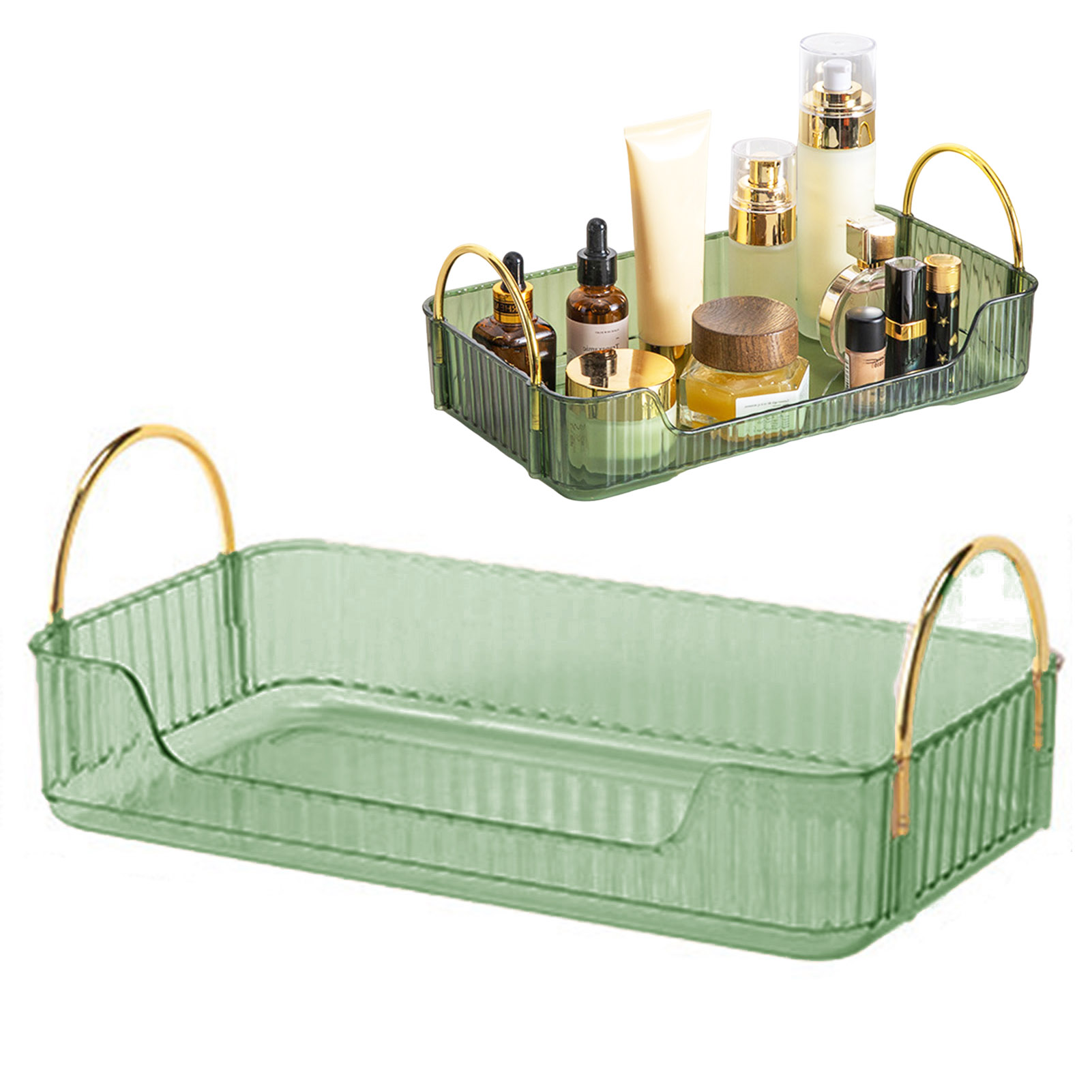 バスルームオーガナイザーラックライト高級アクリル収納ホルダー - Beauty Makeup Box のレビューと価格