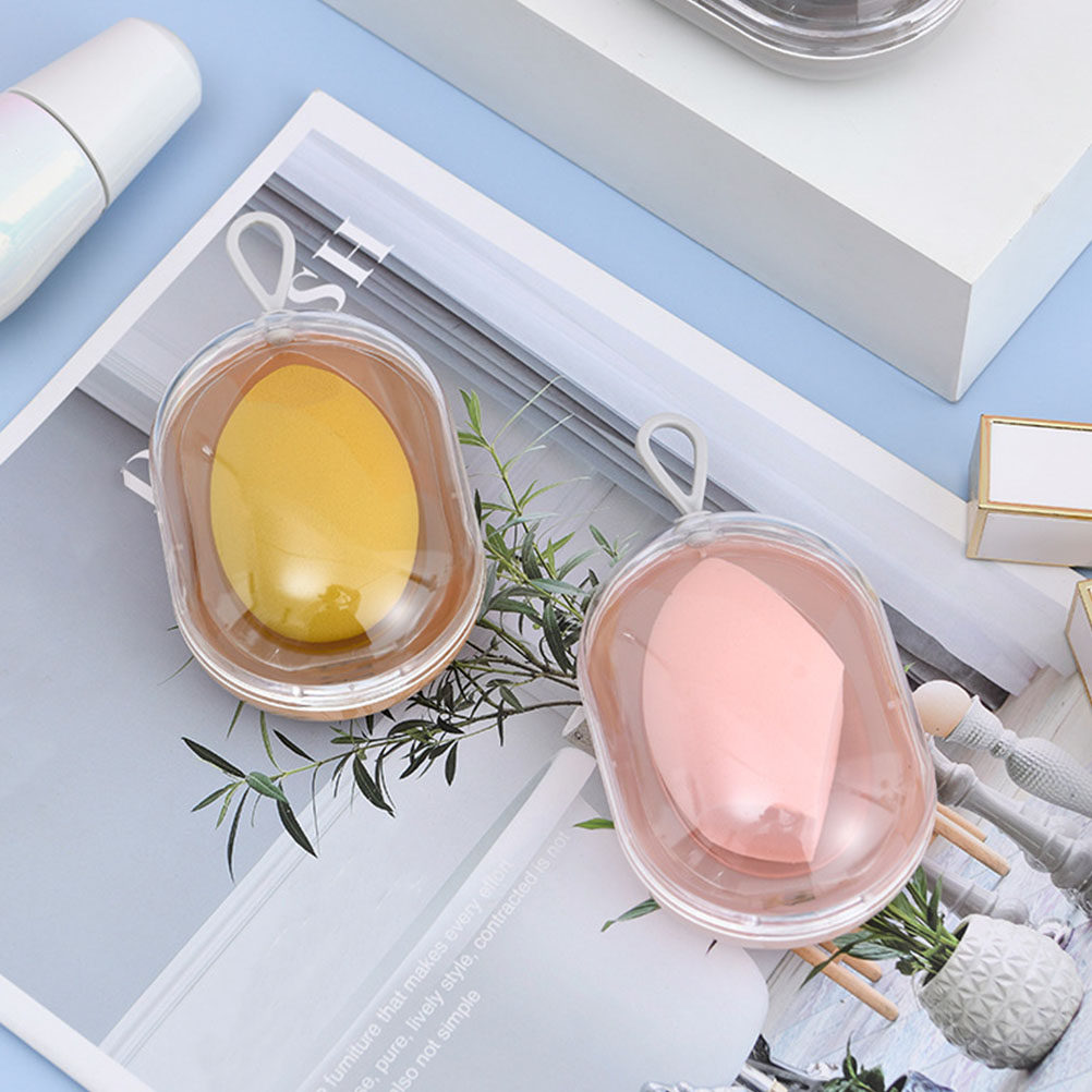 4個入りのおしゃれなメイクアップエッグ収納ボックス、小型軽量 - Beauty Makeup Box のレビューと価格