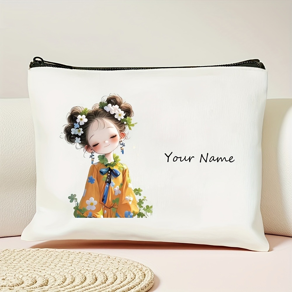 韓国風アニメガール化粧バッグカスタム名/テキストビューティー - Beauty Preservation Makeup Bag のレビューと価格