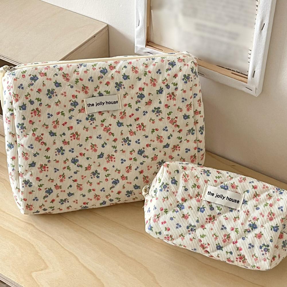 ヴィンテージ風花柄キルティングメイクアップバッグ 携帯用コッ - Beauty Preservation Makeup Bag のレビューと価格