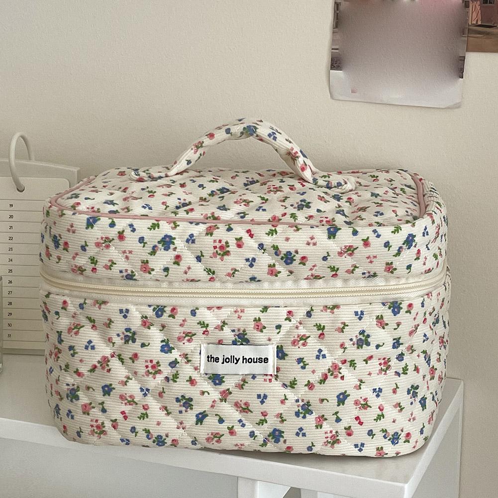 ヴィンテージ風花柄キルティングメイクアップバッグ 携帯用コッ - Beauty Preservation Makeup Bag のレビューと価格