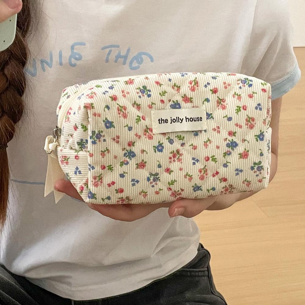 ヴィンテージ風花柄キルティングメイクアップバッグ 携帯用コッ - Beauty Preservation Makeup Bag のレビューと価格