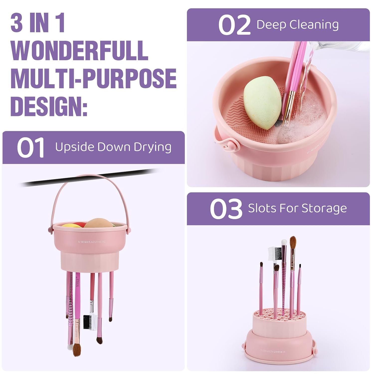 メイクブラシ洗浄ボウルビューティーエッグ洗浄ツール収納セット - Beauty Makeup Egg のレビューと価格