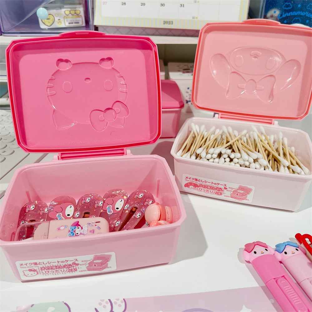 本物のハローキティメロディー防塵収納ボックスかわいいサンリオ - Beauty Preservation Makeup Bag のレビューと価格