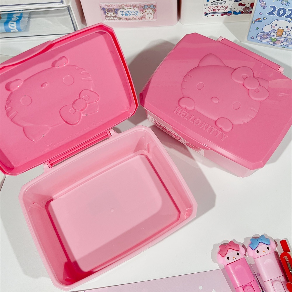 本物のハローキティメロディー防塵収納ボックスかわいいサンリオ - Beauty Preservation Makeup Bag のレビューと価格