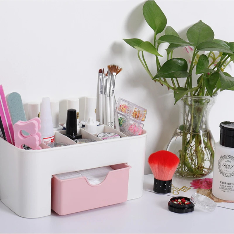 ネイルアートオーガナイザーデスクトップ引き出し化粧品収納ボッ - Beauty Makeup Box のレビューと価格