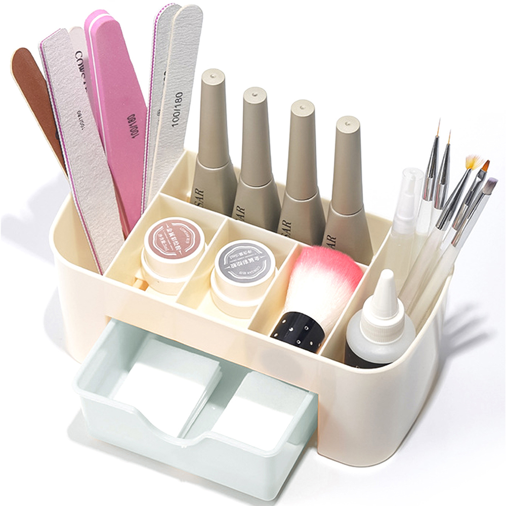 ネイルアートオーガナイザーデスクトップ引き出し化粧品収納ボッ - Beauty Makeup Box のレビューと価格