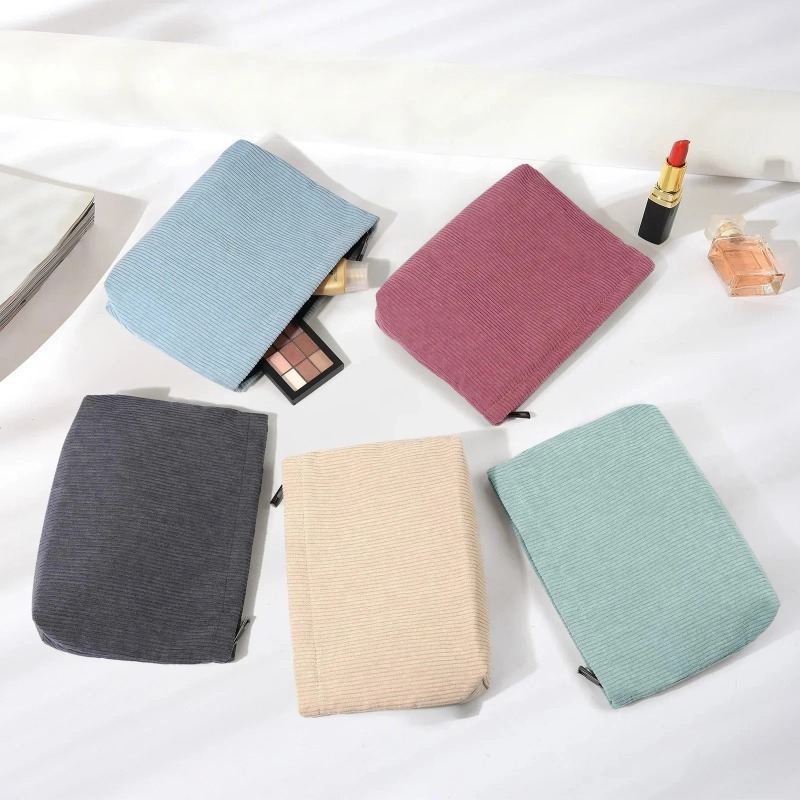 コーデュロイ旅行化粧品バッグポータブル化粧収納バッグ財布女性 - Beauty Preservation Makeup Bag のレビューと価格