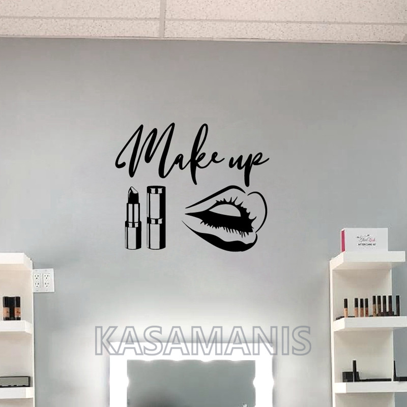 美容院の装飾用の芸術的なステッカー,唇のステッカー,ブラシ, - Makeup Is Beauty Quotes のレビューと価格