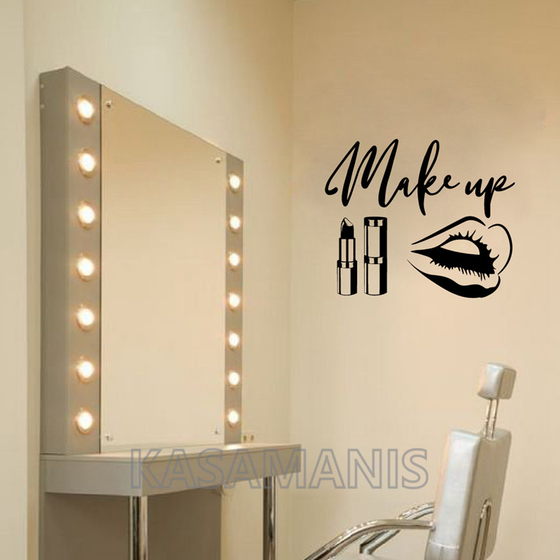 美容院の装飾用の芸術的なステッカー,唇のステッカー,ブラシ, - Makeup Is Beauty Quotes のレビューと価格